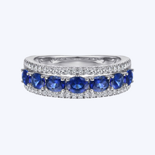 Load image into Gallery viewer, Oval Sapphire and Diamond Band
