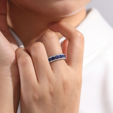 Load image into Gallery viewer, Oval Sapphire and Diamond Band
