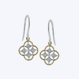 Two-Tone Diamond Accented Quatrefoil Earrings