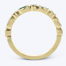 Load image into Gallery viewer, Emerald &amp; Diamond Bezel Band
