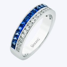 Load image into Gallery viewer, Sapphire &amp; Diamond Layered band
