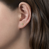 Bezel Set White Sapphire Stud Earrings