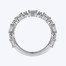 Load image into Gallery viewer, Alternating Round &amp; Baguette Diamond Anniversary Band
