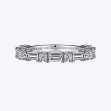 Load image into Gallery viewer, Alternating Baguette &amp; Round Diamond Anniversary Band
