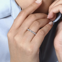 Load image into Gallery viewer, Alternating Baguette &amp; Round Diamond Anniversary Band
