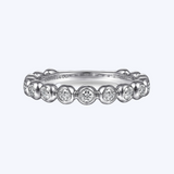 Bezel Set Diamond Beaded Ring