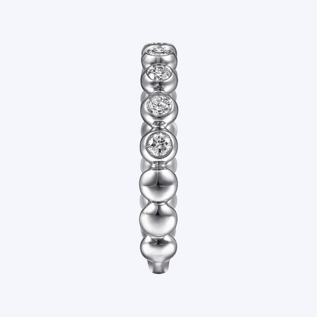 Bezel Set Diamond Beaded Ring