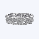 Braided Diamond Milgrain Ring