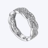 Braided Diamond Milgrain Ring
