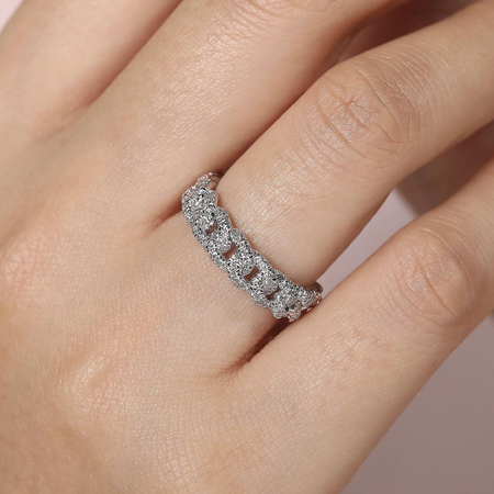 Chain Link Diamond Ring