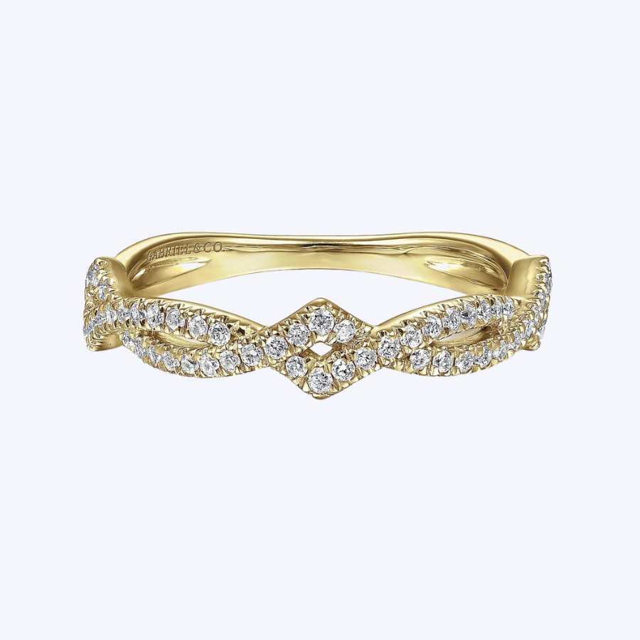 Twisted Diamond Stackable Ring