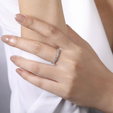 Pear & Round Diamond Milgrain Edge Ring