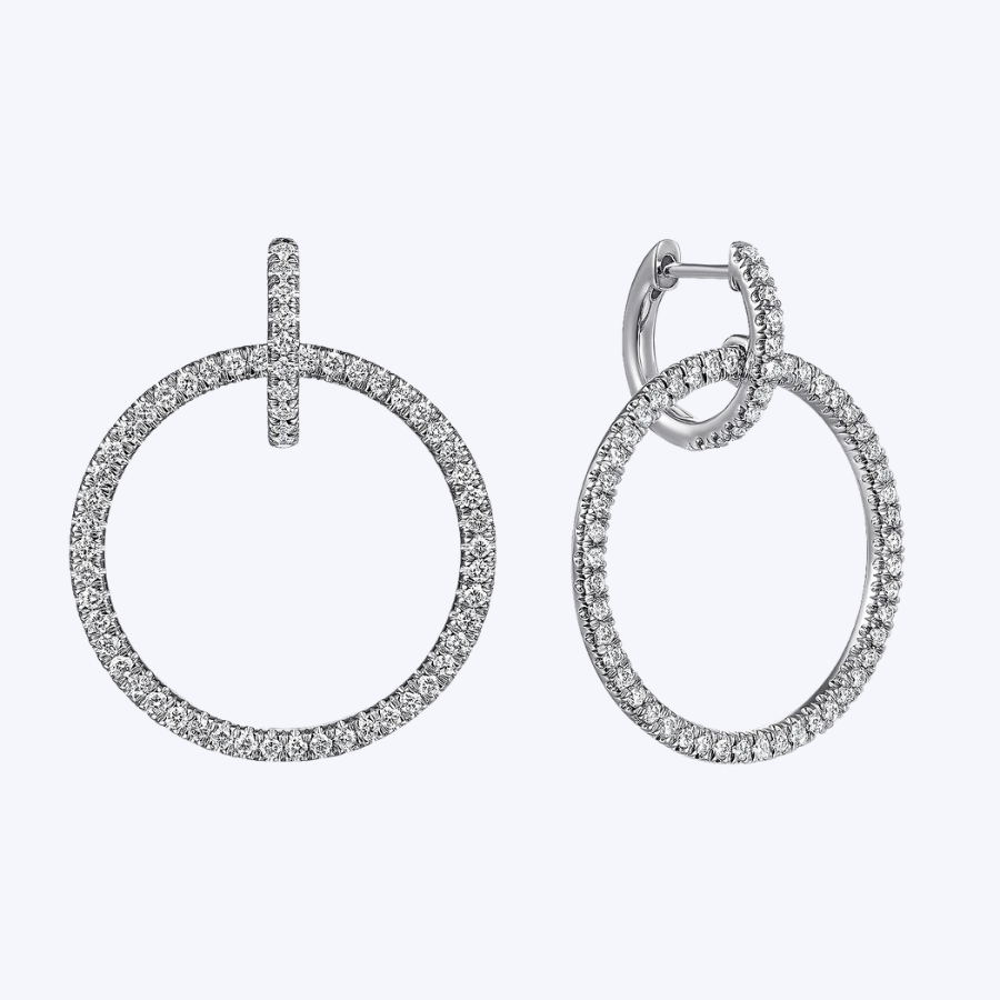 30MM Round Linked Pavé Diamond Earrings