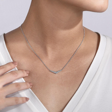 Load image into Gallery viewer, Curved Diamond Bar Necklace
