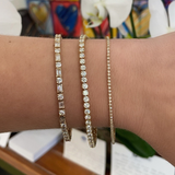 Yellow Gold Alternating Diamond Tennis Bracelet (4.09ctw)