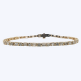 Yellow Gold Alternating Diamond Tennis Bracelet (4.09ctw)