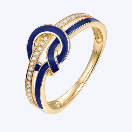 Diamond & Enamel Looped Ring