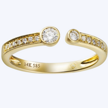 Load image into Gallery viewer, Open Milgrain Edge Diamond Stacking Band
