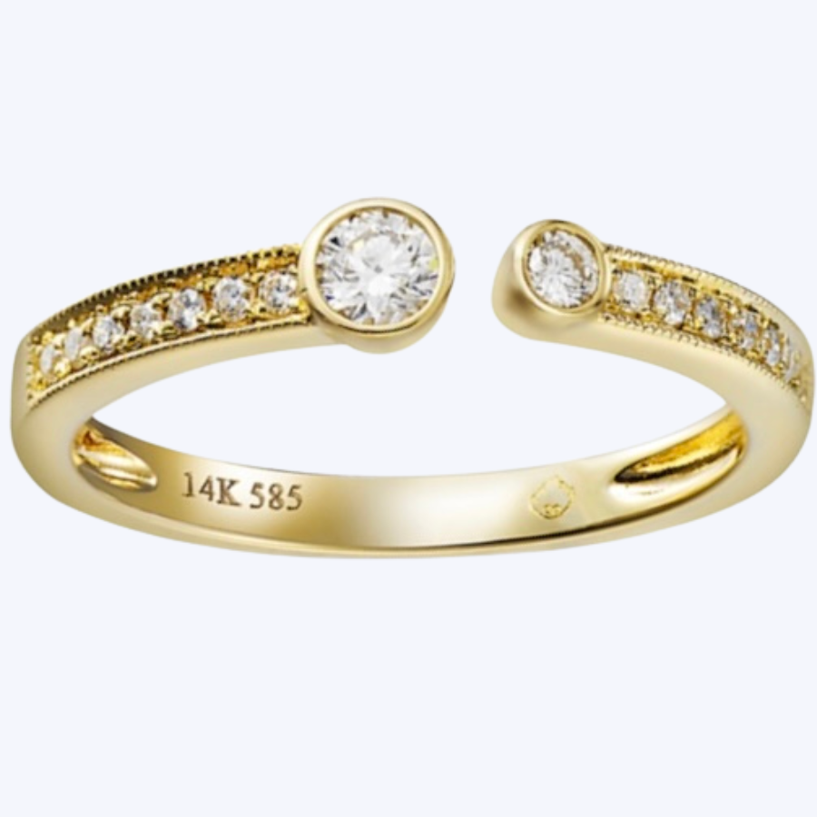 Open Milgrain Edge Diamond Stacking Band