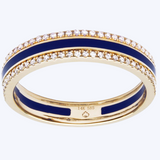 Navy Enamel & Diamond Band