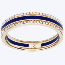 Load image into Gallery viewer, Navy Enamel &amp; Diamond Band
