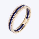 Navy Enamel & Diamond Band