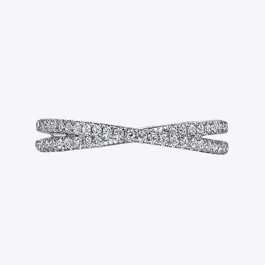 Alexia Criss-Cross Diamond Stackable Ring