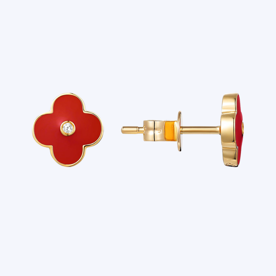 Enamel Clover Studs
