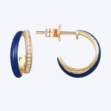 Split Enamel & Diamond J-Hoops