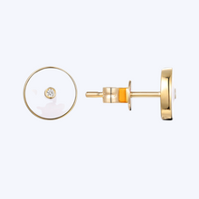 Load image into Gallery viewer, Round Enamel &amp; Diamond Studs
