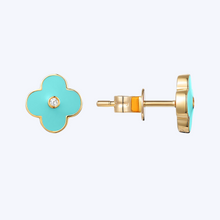 Load image into Gallery viewer, Enamel Clover Studs
