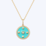 Enamel & Diamond Pendant Necklace