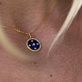 Enamel & Diamond Pendant Necklace