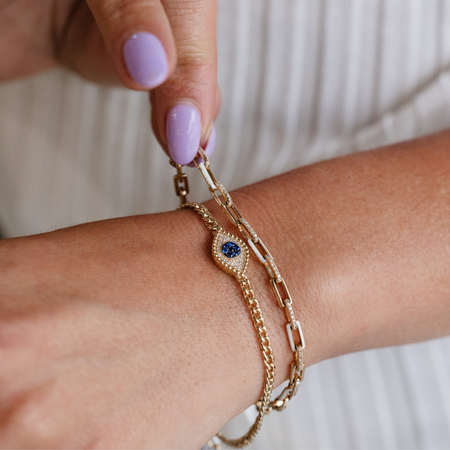 Enamel & Diamond Link Bracelet