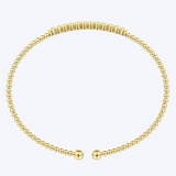 Bujukan Bead Cuff Bracelet with Bezel Set Diamond Stations