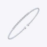 Bujukan Bead Cuff Bracelet with Bezel Set Diamond Stations