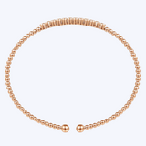 Bujukan Bead Cuff Bracelet with Bezel Set Diamond Stations